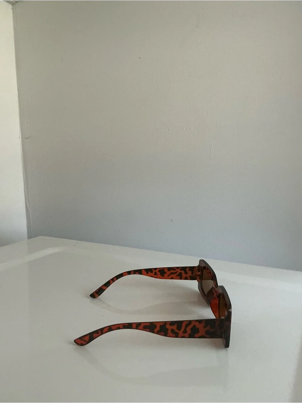 Tortoiseshell Rectangular Women's Sunglasses - Brown Lenses